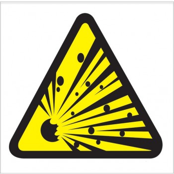 Warnung vor explosionsgefährlichen Stoffen W002 150x150mm