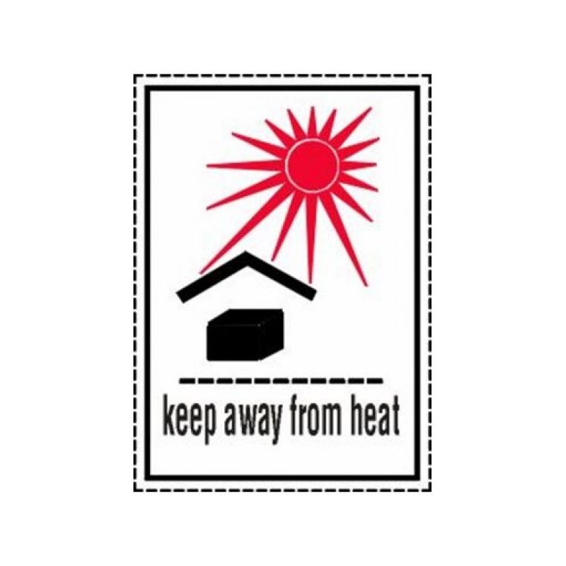 IATA - KEEP AWAY FROM HEAT Etiqueta 74 X 105 mm