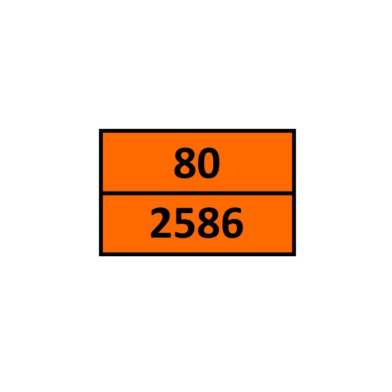 PLATE ADR WITH NUMBERS , 300x400 mm