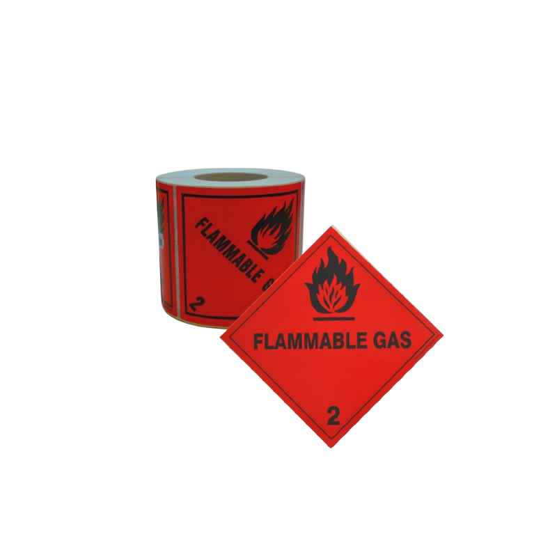 2.1 FLAMMABLE GAS UNA Etiqueta adhesiva 100x100mm