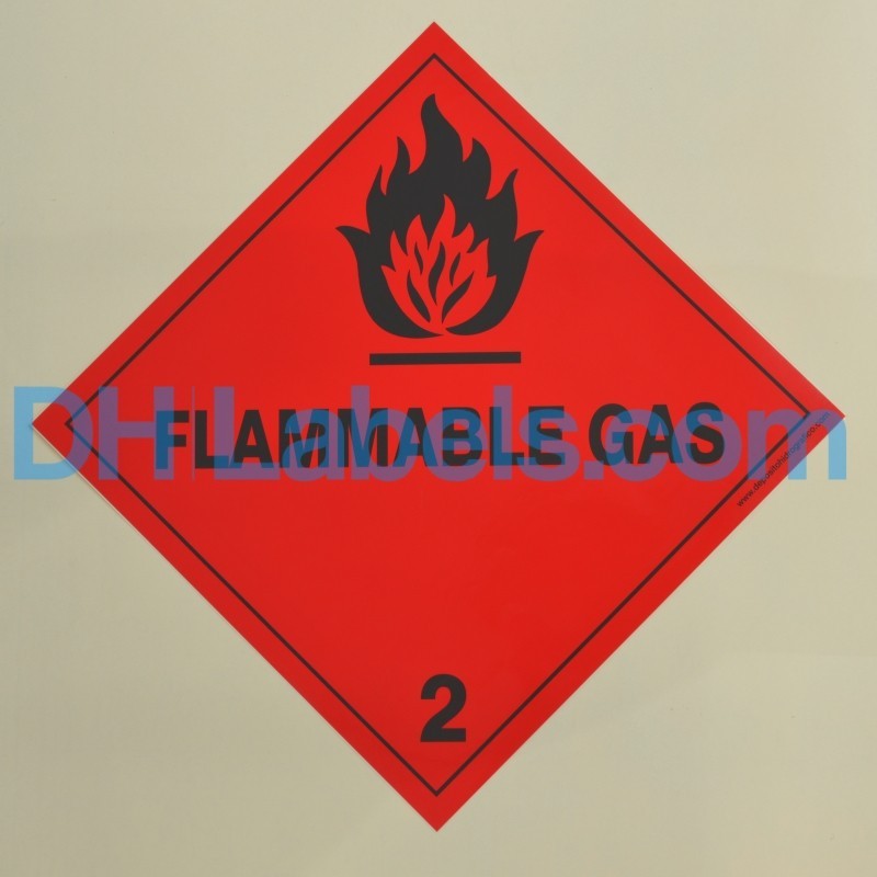 2.1 FLAMMABLE GAS ROLLO 500 Unidades Etiqueta adhesiva 100x100mm