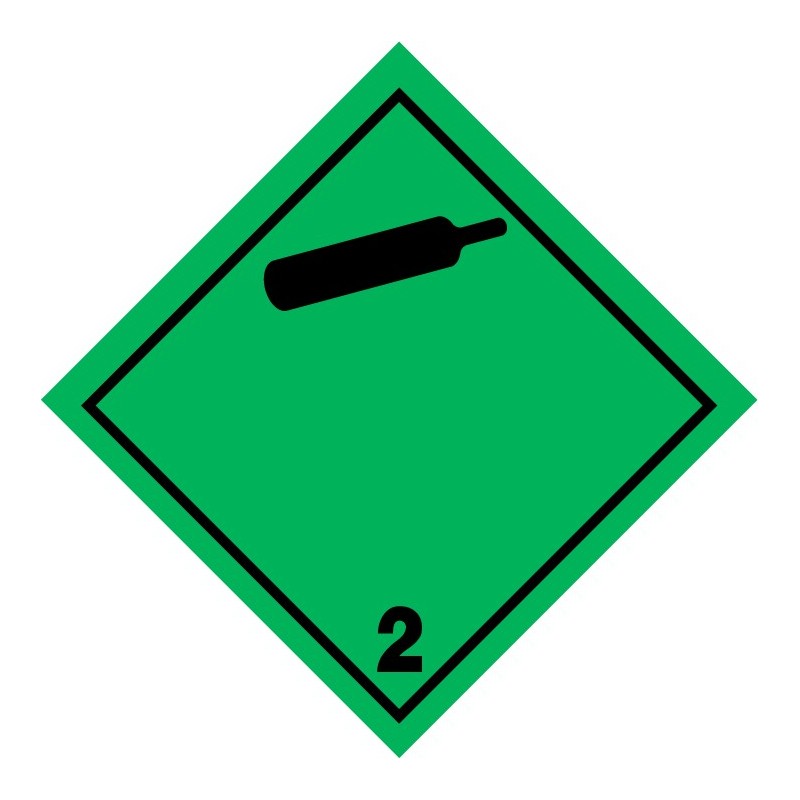 2.2 NON FLAMMABLE GAS Hazard Placard self-adhesive Roll 500 Units 100x100mm