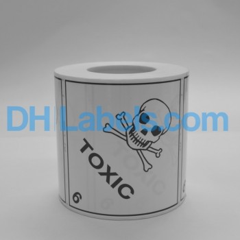 6.1 TOXIC Hazard Placard Roll 500 units self-adhesive 100x100mm