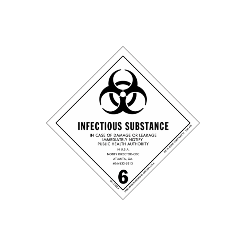 6 2 INFECTIOUS SUBSTANCE Hazard Placard Self adhesive 300 X 300 Mm
