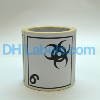 6.2 INFECTIOUS SUBSTANCE Hazard Placard self-adhesive single unit 100x100mm