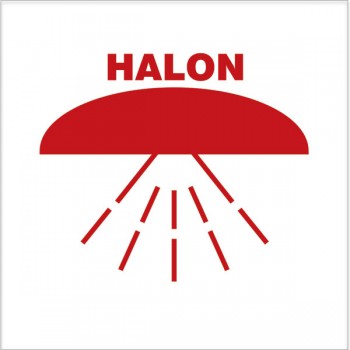 Space Protected By Halon 150x150mm