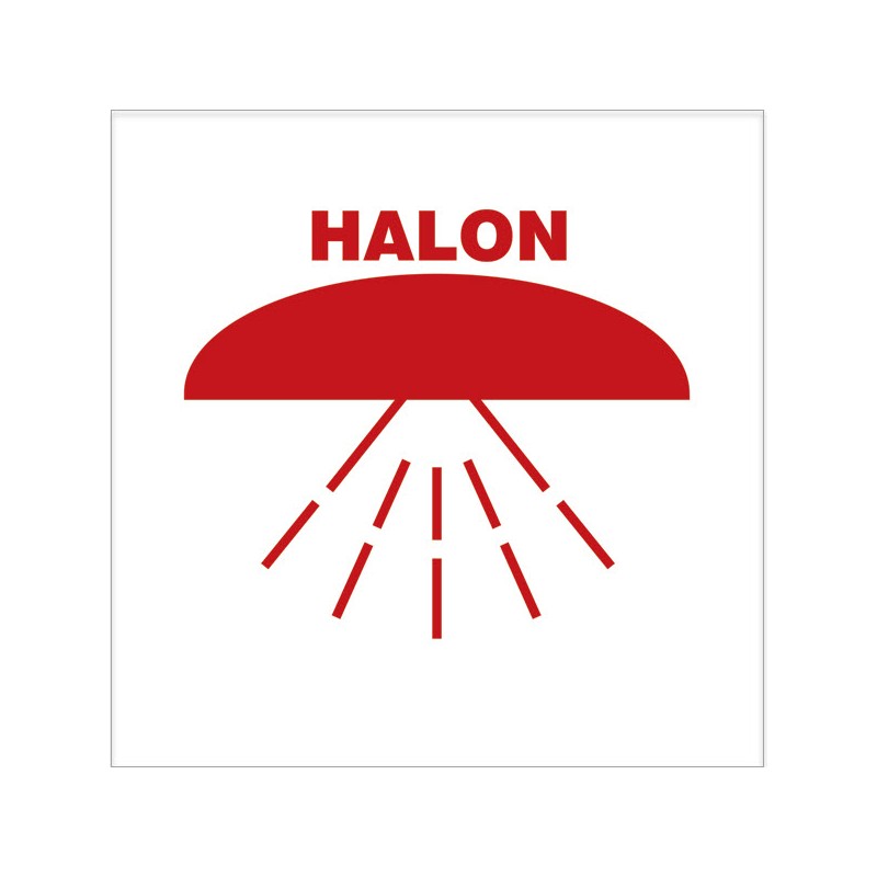 Space Protected By Halon 150x150mm