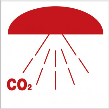 Space Protected By Co2  150x150mm