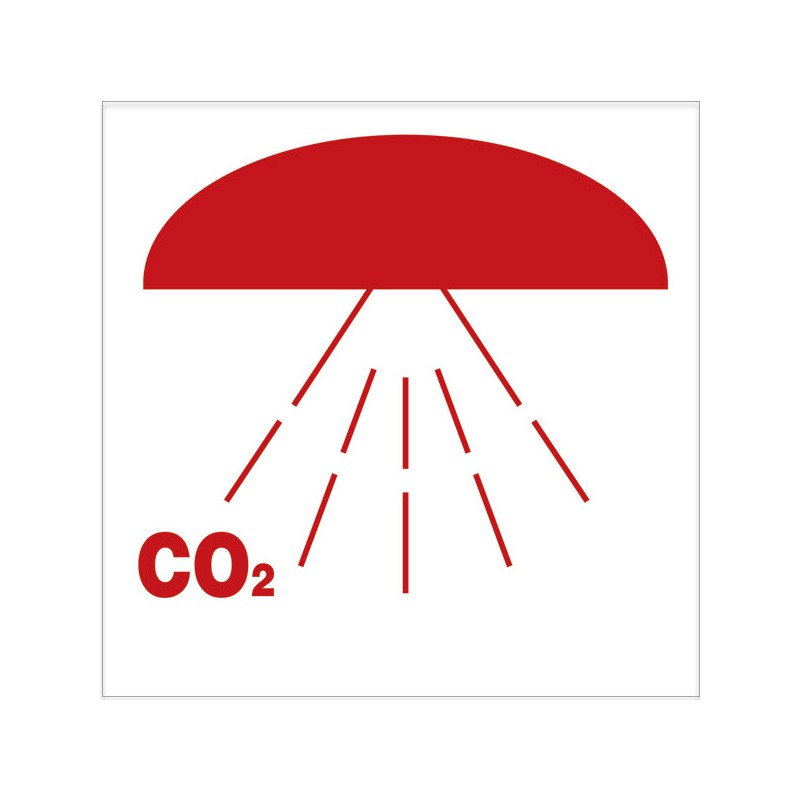 Space Protected By Co2  150x150mm