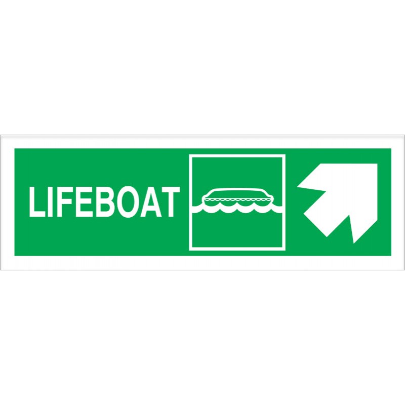 Rettungsboot-Seite oben rechts Photoluminiscent 10x30 cm