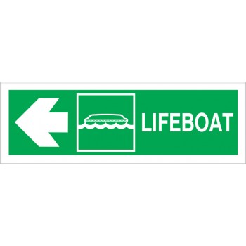 Rettungsboot Seite links Photoluminiscent 10x30 cm