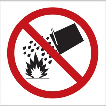 Mit Wasser löschen verboten P011 150x150mm